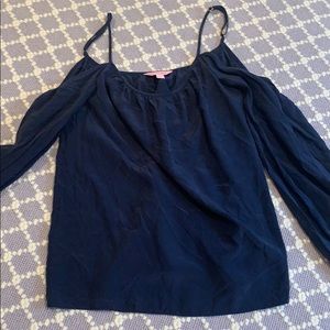Lily Pulitzer Candice silk open shoulder top